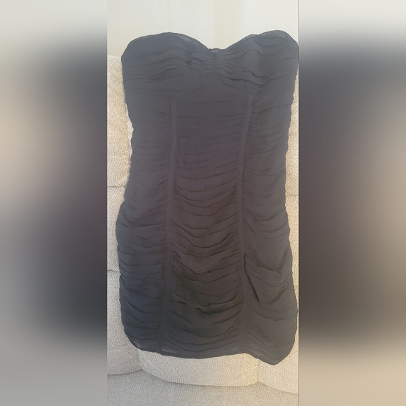 Express Black Strapless Ruched Bodycon Dress - Picture 4 of 5